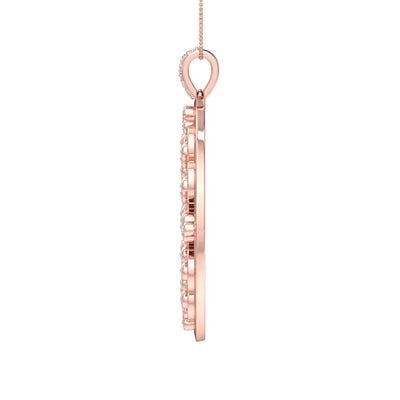 Monogram pendant necklace in rose gold with white diamonds of 1.59 ct in weight - HER DIAMONDS®