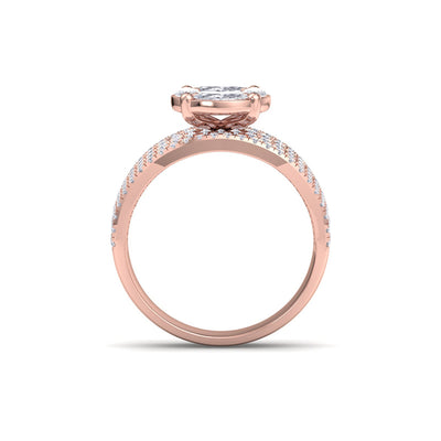 Solitaire ring in rose gold with white diamonds of 1.71 ct in weight