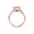 Round cluster engagement ring in rose gold with petite white diamonds of 0.76 ct in weight