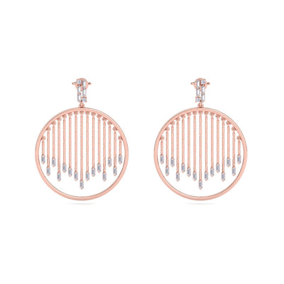 Monogram earrings in rose gold with white diamonds of 1.10 ct in weight - HER DIAMONDS®