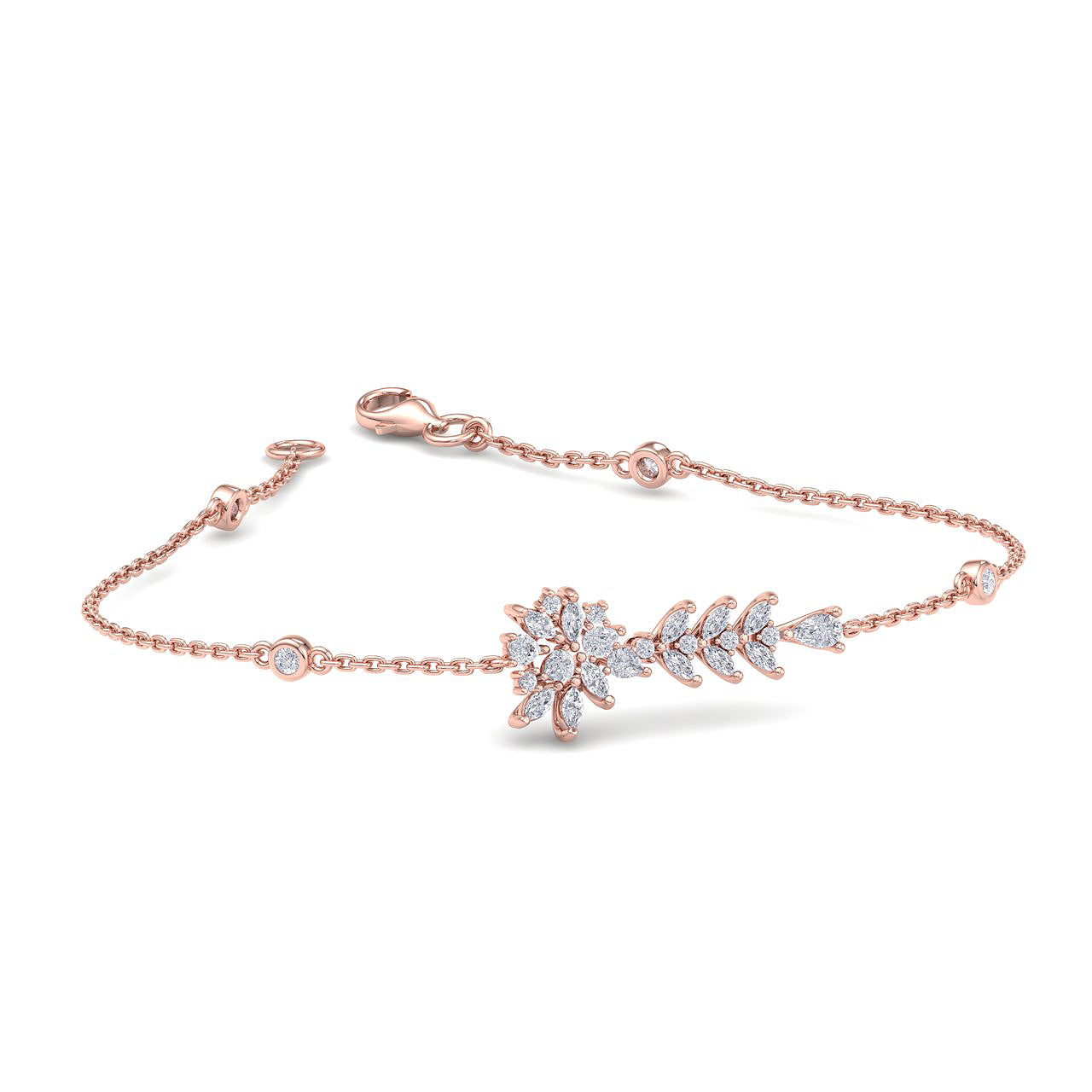Bracelet in rose gold with white diamonds of 1.15 ct in weight - HER DIAMONDS®