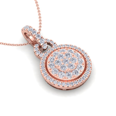 Diamond pendant in yellow gold with white diamonds of 0.48 ct in weight - HER DIAMONDS®