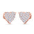 Heart earrings in rose gold with white diamonds of 1.44 ct in weight