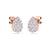 Pear shaped stud earrings in rose gold with white diamonds of 0.71 ct in weight