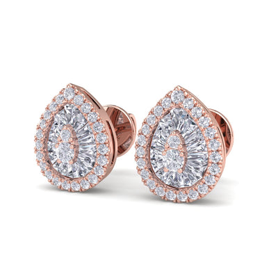 Drop shaped earrings in white gold with white diamonds of 0.47 ct in weight - HER DIAMONDS®