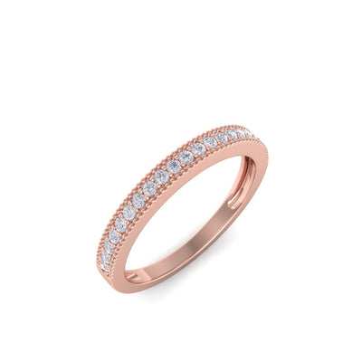 Pavé half eternity band in rose gold with white diamonds of 0.16 ct in weight