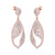 Tear drop earrings in white gold with white diamonds of 3.47 ct in weight