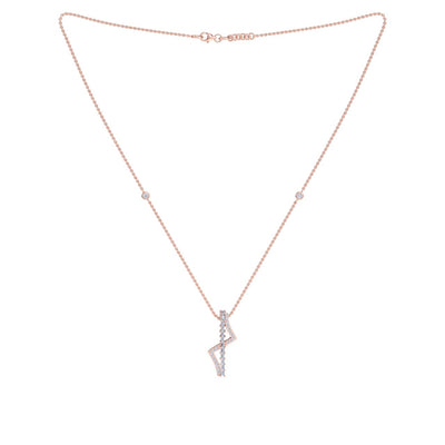 Lightning necklace in yellow gold with white diamonds of 0.60 ct in weight - HER DIAMONDS®