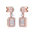 Square drop earrings in white gold with white diamonds of 0.61 ct in weight - HER DIAMONDS®