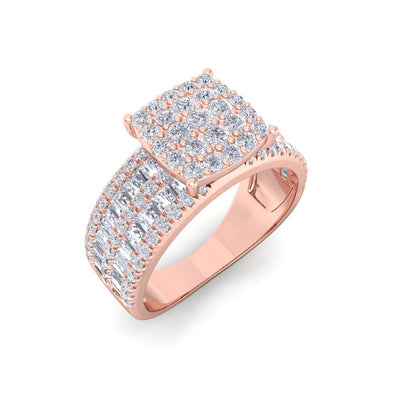 Ring in yellow gold with white diamonds of 1.15 ct in weight