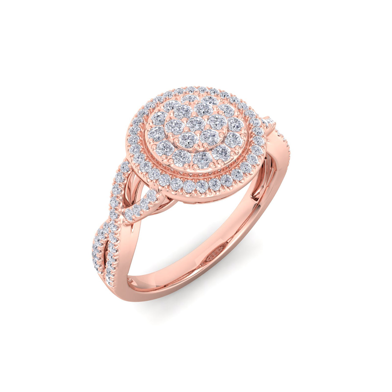 Circle ring in rose gold with white diamonds of 0.46 ct in weight