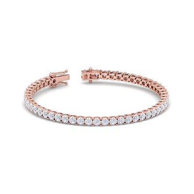Tennis bracelet in yellow gold with white diamonds of 1.35 ct in weight