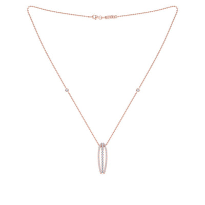 Necklace in rose gold with white diamonds of 0.80 ct in weight - HER DIAMONDS®