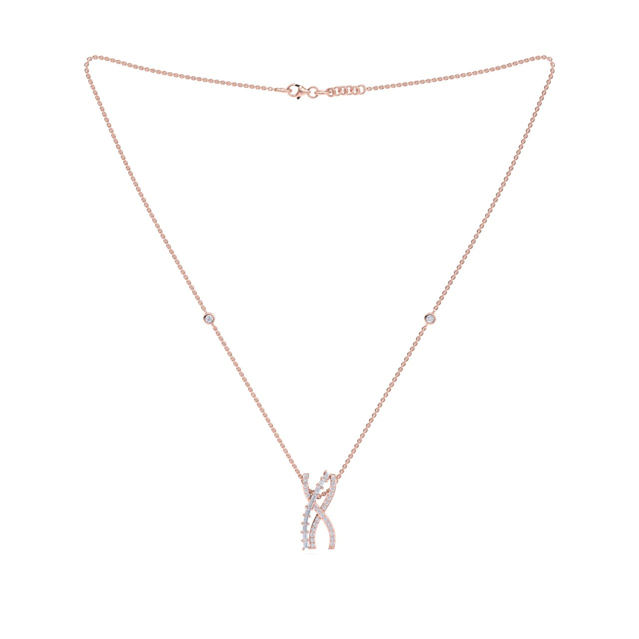 Necklace in yellow gold with white diamonds of 0.66 ct in weight - HER DIAMONDS®