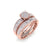 Bridal ring set in rose gold with white diamonds of 0.86 ct in weight
