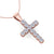 Diamond cross pendant in rose gold with white diamonds of 1.00 ct in weight