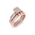 Bridal set in rose gold with white diamonds of 0.70 ct in weight