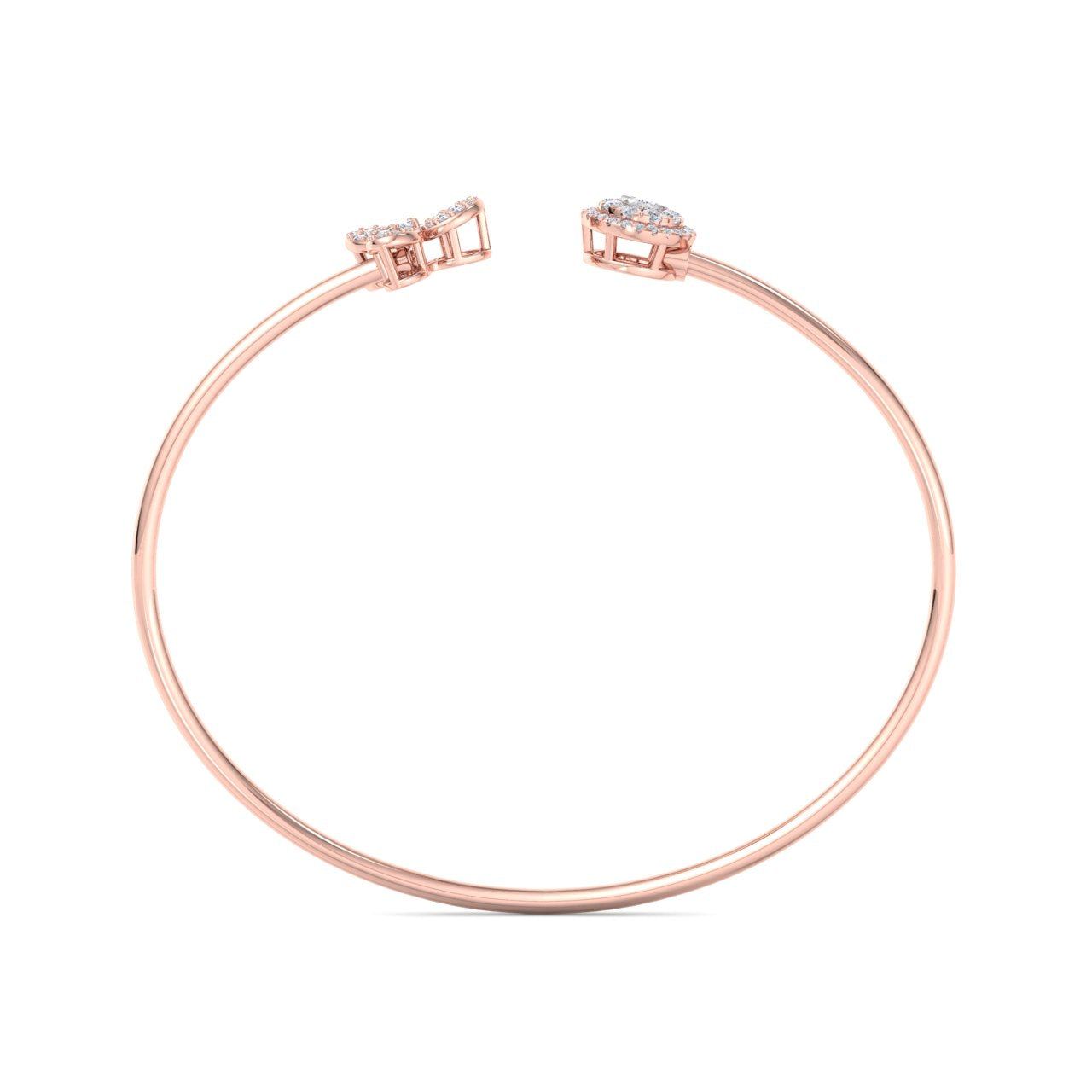 Cuff bracelet in rose gold with white diamonds of 0.47 ct in weight
