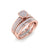 Bridal set in rose gold with white diamonds of 0.76 ct in weight