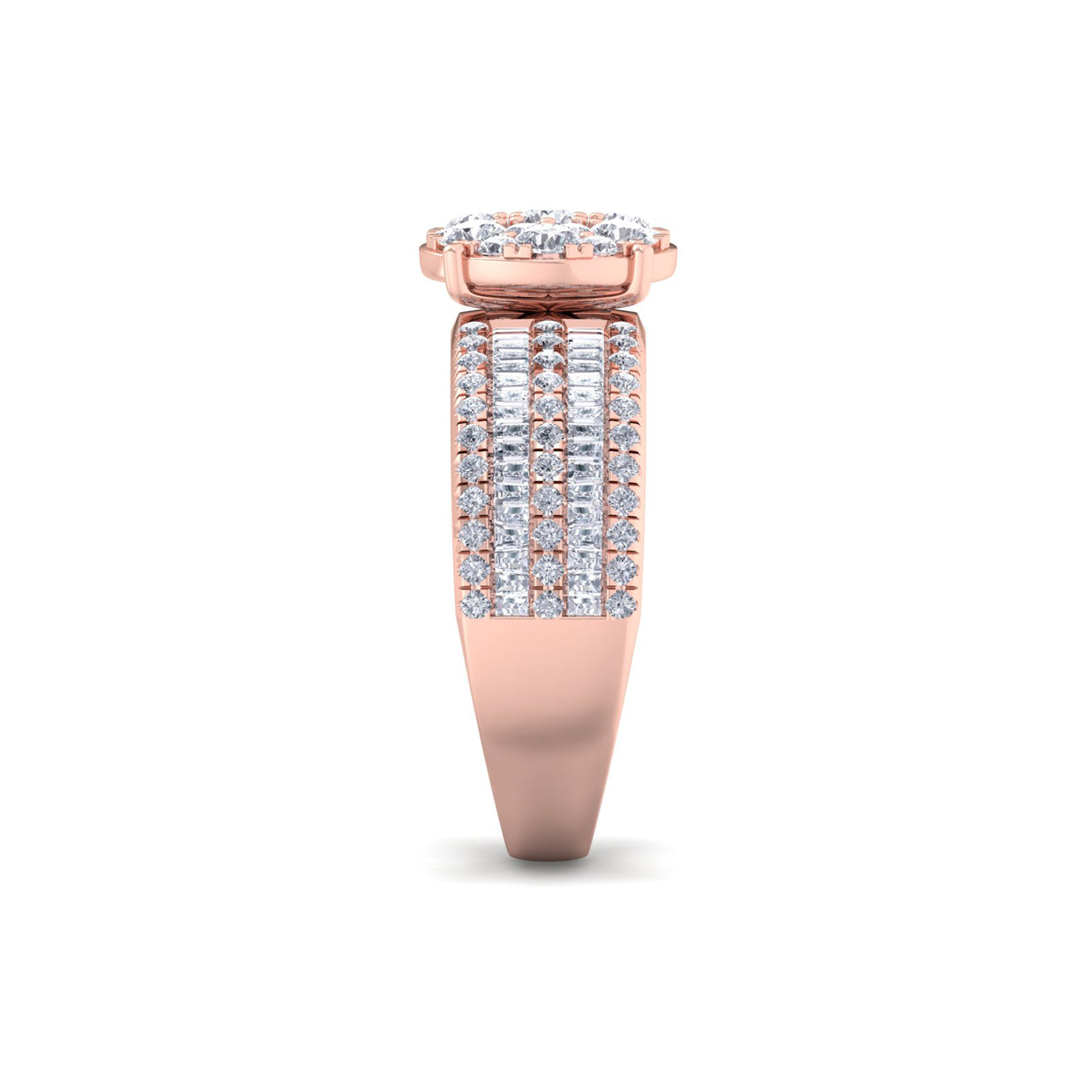 Ring in rose gold with white diamonds of 1.11 ct in weight