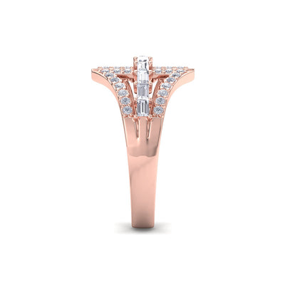 Statement ring in rose gold with white diamonds of 0.54 ct in weight