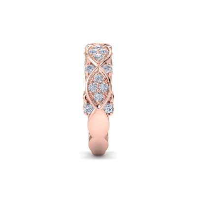 Marquise and dot ring in white gold with white diamonds of 0.77 ct in weight