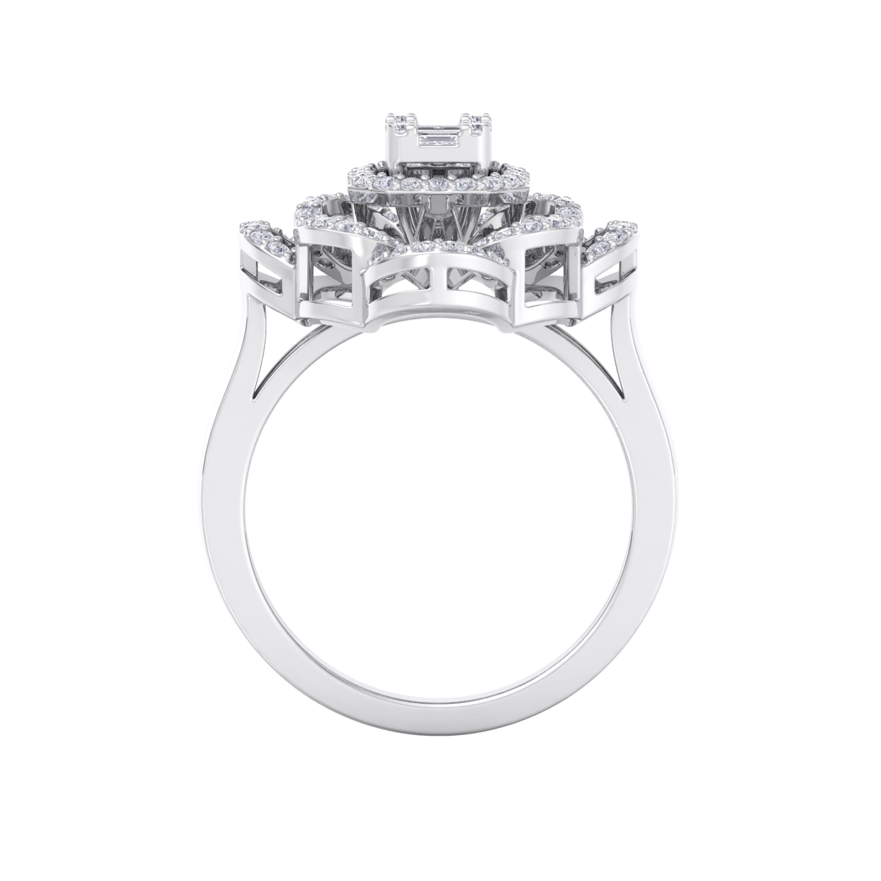 Diamond ring in white gold with white diamonds of 0.53 ct in weight