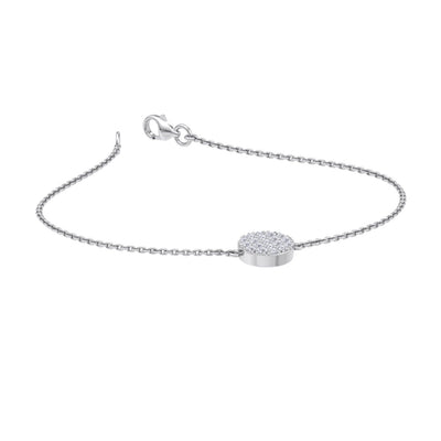 Circle bracelet in white gold with white diamonds of 0.50 ct in weight