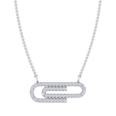 Diamond link necklace in white gold with white diamonds of 0.25 ct in weight