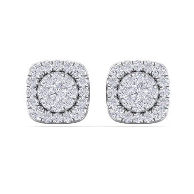 Elegant stud earrings in white gold with white diamonds of 0.51 ct in weight