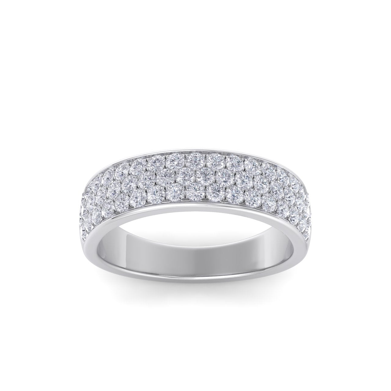Classic Wedding band in white gold with white diamonds of 0.83 ct in weight
