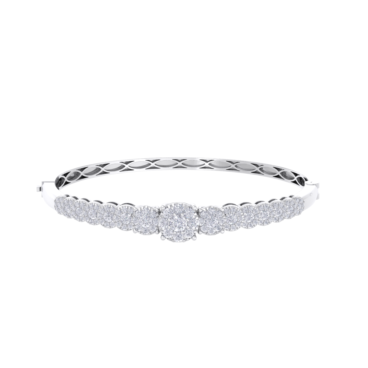Diamond bangle in white gold with white diamonds of 2.44 ct in weight