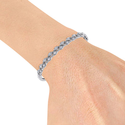 Bracelet in white gold with white diamonds of 0.97 ct in weight