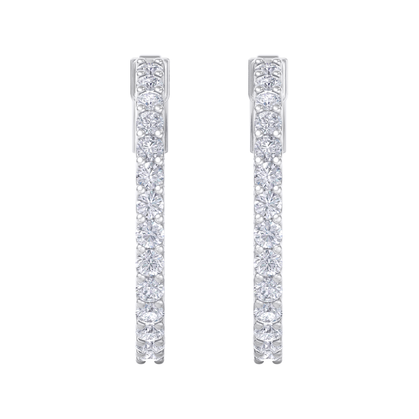 Diamond eternity hoop earrings in rose gold with white diamonds of 2.00 ct in weight 
