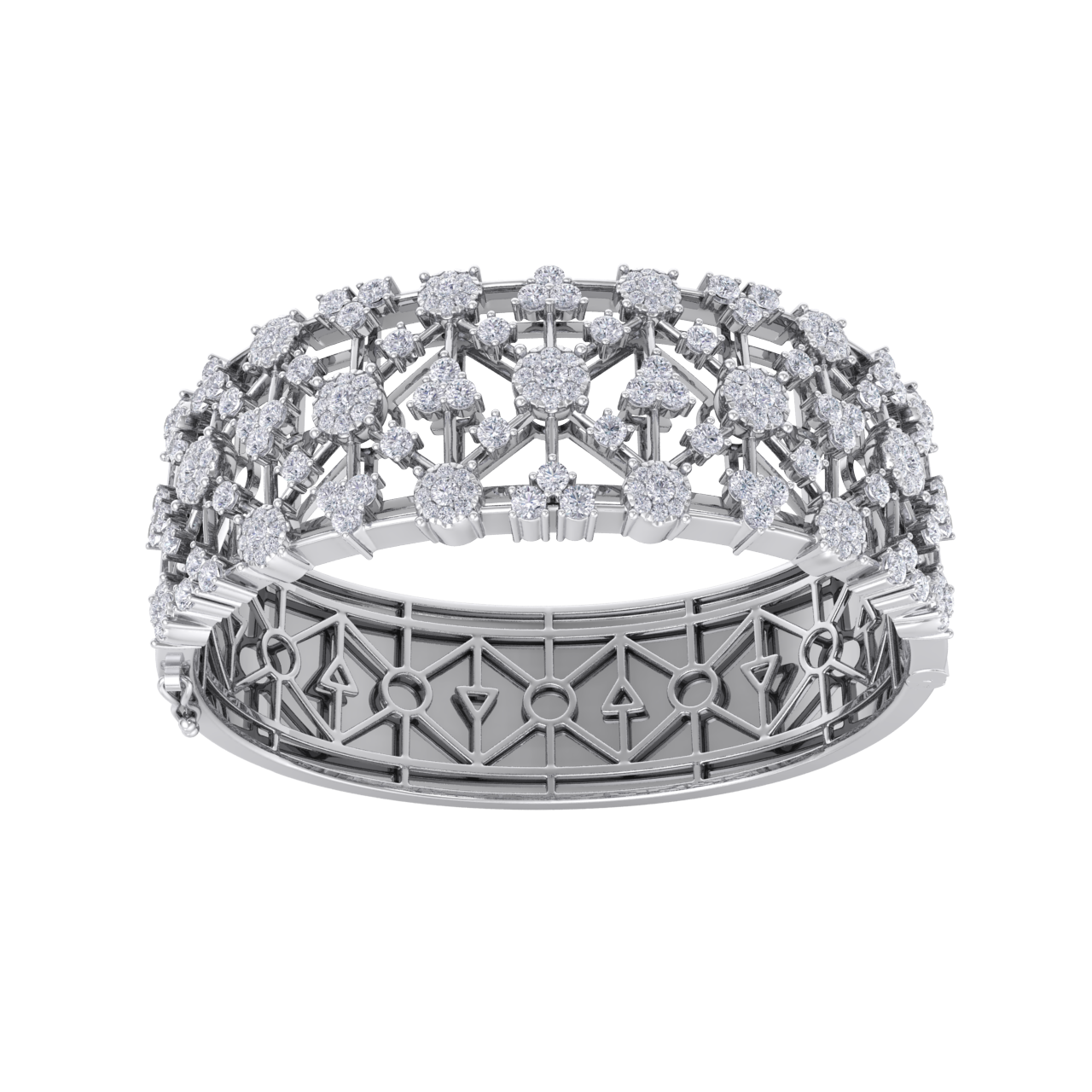 Diamond bangle in white gold with white diamonds of 6.21 ct in weight
