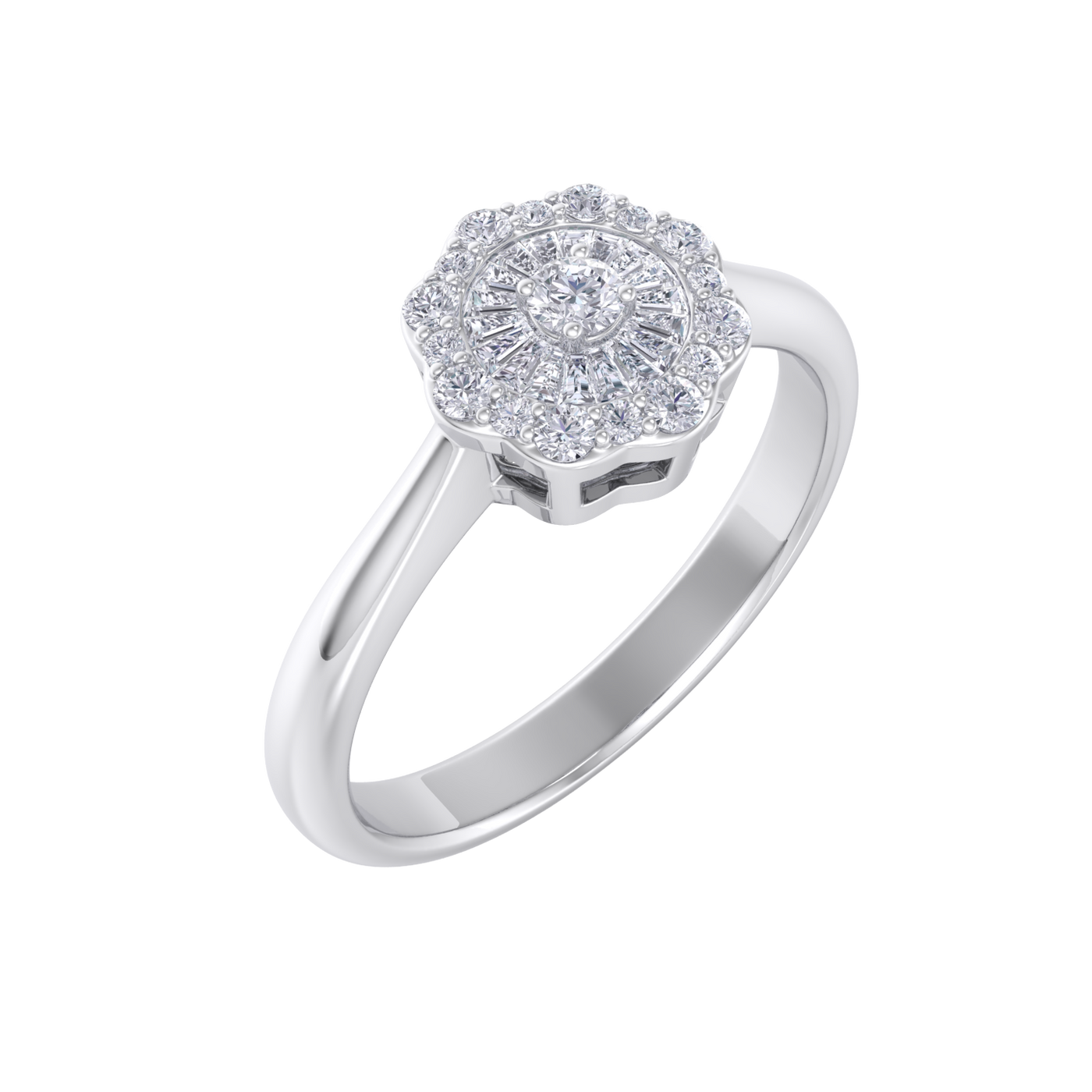 Diamond ring in white gold with white diamonds of 0.32 ct in weight