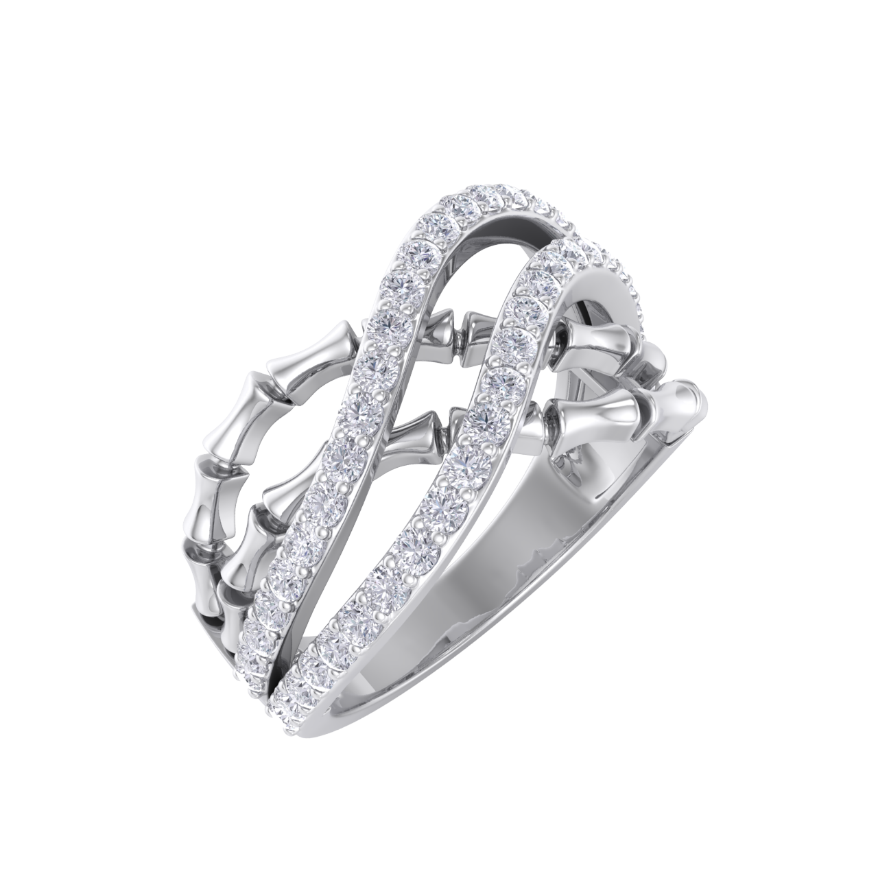 Beautiful ring in white gold with white diamonds of 0.50 ct in weight