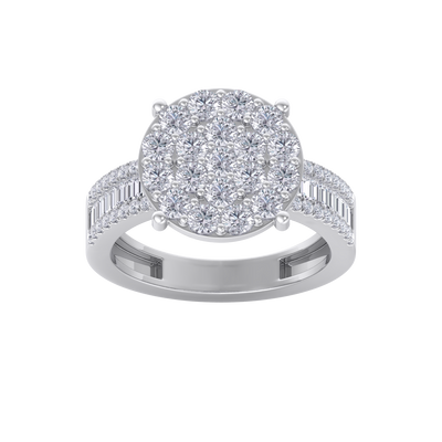 Diamond ring in white gold with white diamonds of 1.59 ct in weight