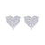 Heart earrings in white gold with white diamonds of 1.44 ct in weight