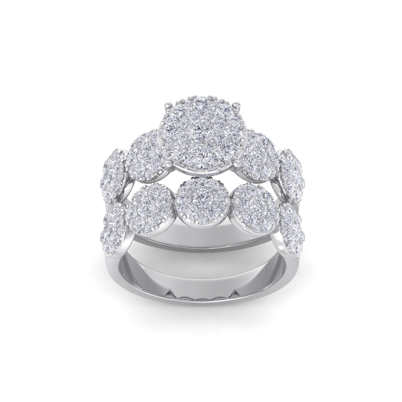Bridal ring set in white gold with white diamonds of 2.29 ct in weight