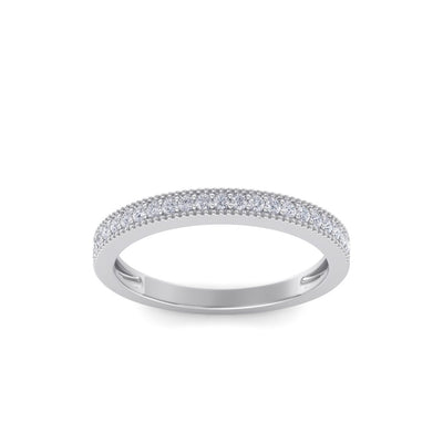 Pavé half eternity band in white gold with white diamonds of 0.16 ct in weight
