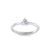 Triangle shaped petite diamond ring in white gold with white diamonds of 0.25 ct in weight
