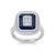 Square ring in white gold with white diamonds of 1.19 ct in weight