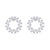 Circle stud earrings in yellow gold with white diamonds of 2.77 ct in weight