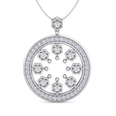 Monogram pendant necklace in white gold with white diamonds of 0.89 ct in weight - HER DIAMONDS®