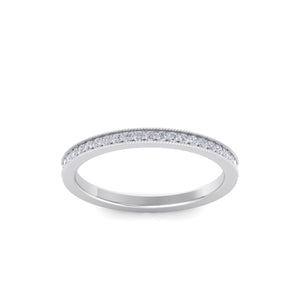 Half eternity channel wedding band in white gold with white diamonds of 0.15 ct in weight
