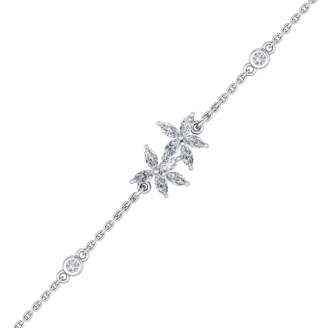 Two of a kind bracelet in yellow gold with white diamonds of 0.63 ct in weight - HER DIAMONDS®