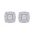 Square stud earrings in yellow gold with white diamonds of 0.67 ct in weight