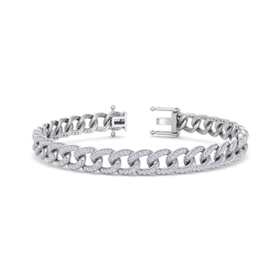 Bracelet chain in white gold with white diamonds of 1.44 ct in weight