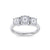 Three stones diamond ring with miracle plates in white gold with white diamonds of 0.37 ct in weight